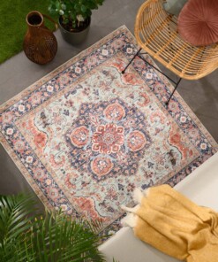 Tapis extérieur vintage carré - Valenca Fino vert/bleu - sfeer