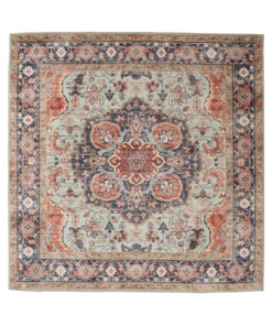 Tapis extérieur vintage carré - Valenca Fino vert/bleu - overzicht