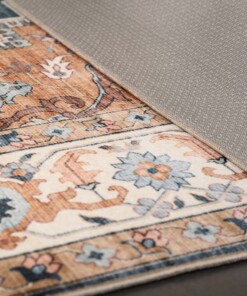 Tapis extérieur vintage carré - Valenca Fino or/bleu Tapis extérieur vintage carré - Valenca Fino or/bleu