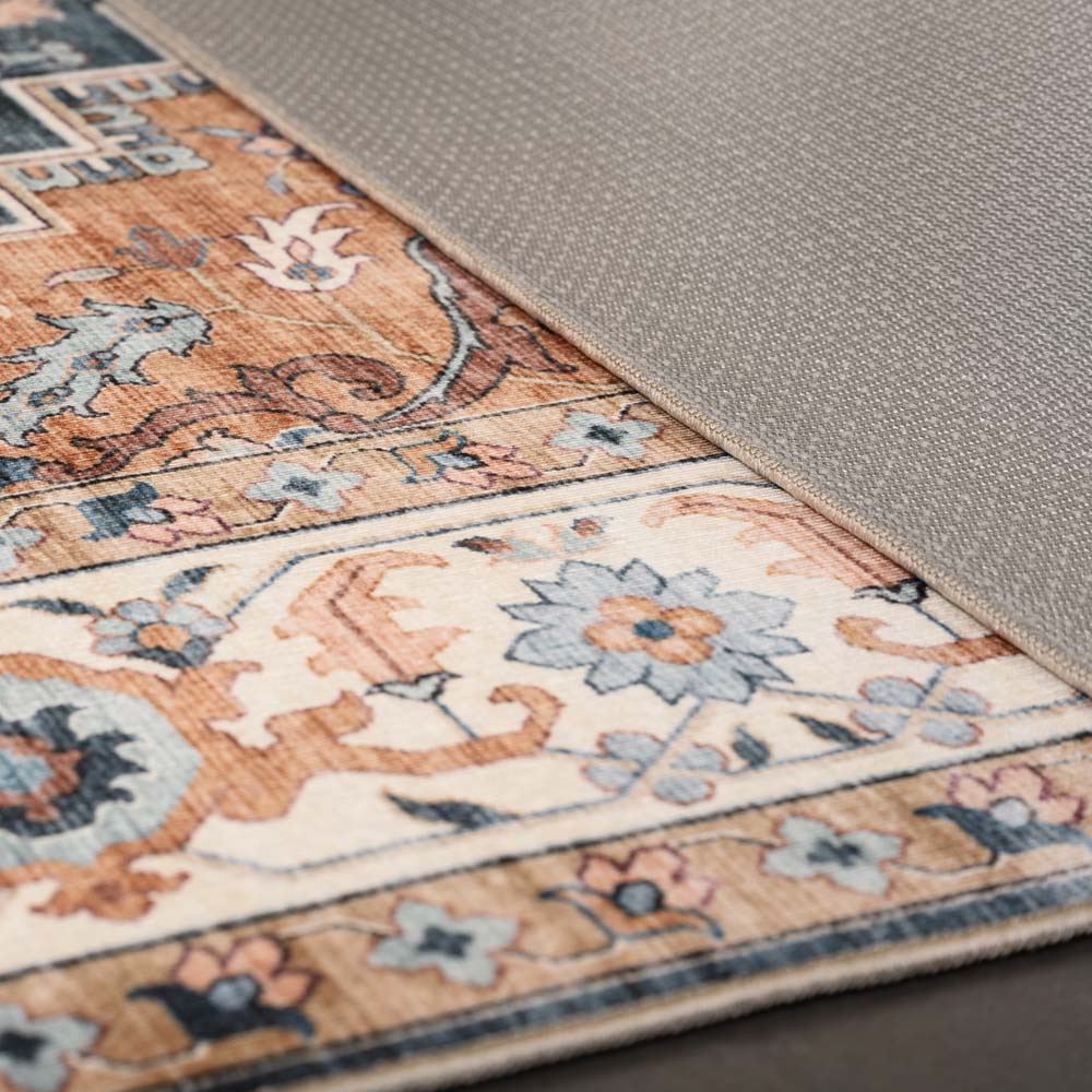 Tapis extérieur vintage carré - Valenca Fino or/bleu Tapis extérieur vintage carré - Valenca Fino or/bleu