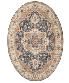 Tapis extérieur vintage ovale - Valenca Fino or/bleu - overzicht, thumbnail