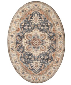 Tapis extérieur vintage ovale - Valenca Fino or/bleu - overzicht