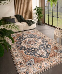 Tapis extérieur vintage - Valenca Fino or/bleu - sfeer