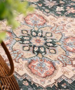 Tapis extérieur vintage - Valenca Fino vert/rouge Tapis extérieur vintage - Valenca Fino vert/rouge