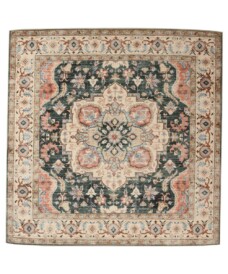 Tapis extérieur vintage carré - Valenca Fino vert/rouge - overzicht, thumbnail