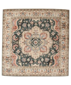 Tapis extérieur vintage carré - Valenca Fino vert/rouge - overzicht