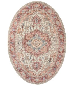 Tapis extérieur vintage ovale - Valenca Fino crème/rouge - overzicht