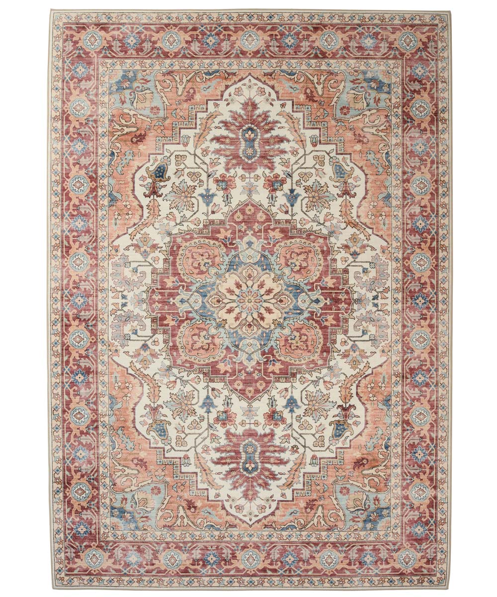 Tapis extérieur vintage - Valenca Fino crème/rouge - overzicht Tapis extérieur vintage - Valenca Fino crème/rouge - overzicht