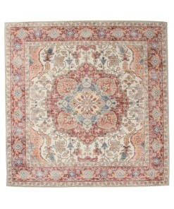 Tapis extérieur vintage carré - Valenca Fino crème/rouge - overzicht