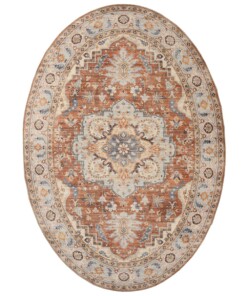 Tapis extérieur vintage ovale - Valenca Fino terre cuite - overzicht