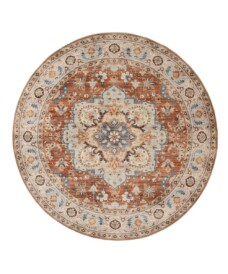 Tapis extérieur rond vintage - Valenca Fino terre cuite - overzicht, thumbnail