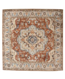 Tapis extérieur vintage carré - Valenca Fino terre cuite - overzicht, thumbnail