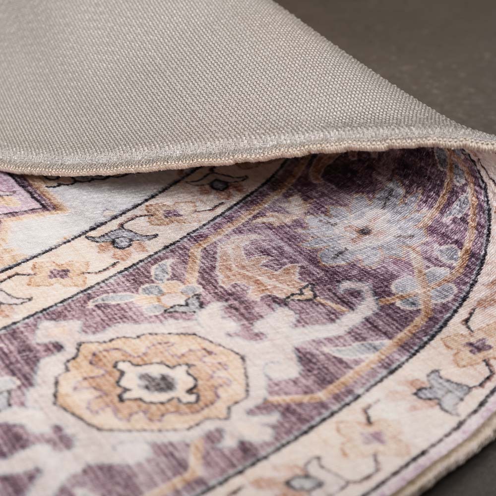 Tapis extérieur rond vintage - Valenca Fino violet/rose Tapis extérieur rond vintage - Valenca Fino violet/rose