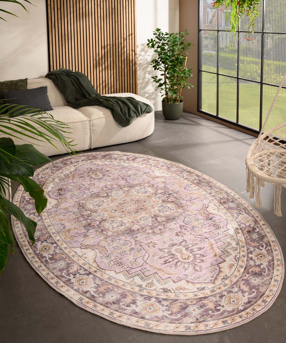 Tapis extérieur vintage ovale - Valenca Fino violet/rose - sfeer Tapis extérieur vintage ovale - Valenca Fino violet/rose - sfeer