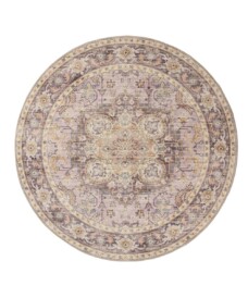 Tapis extérieur rond vintage - Valenca Fino violet/rose - overzicht, thumbnail