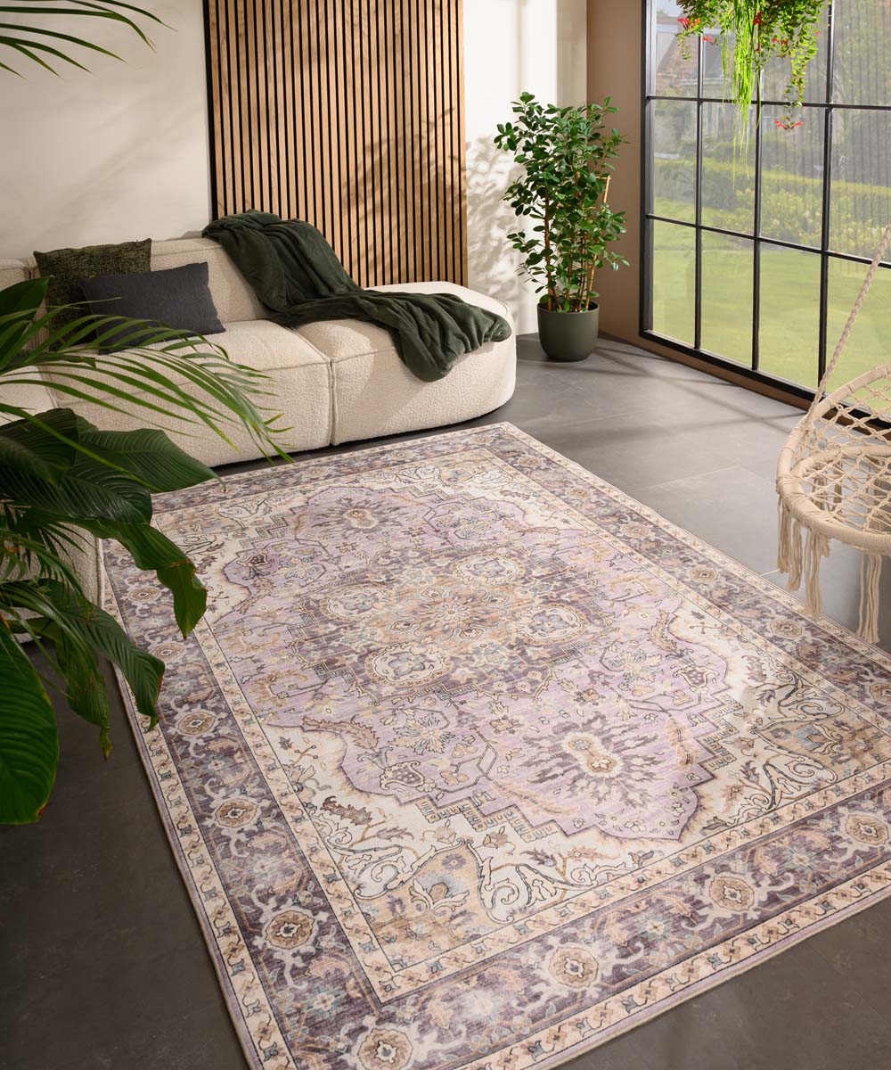 Tapis extérieur vintage - Valenca Fino violet/rose - sfeer Tapis extérieur vintage - Valenca Fino violet/rose - sfeer