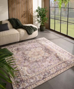 Tapis extérieur vintage carré - Valenca Fino violet/rose - sfeer