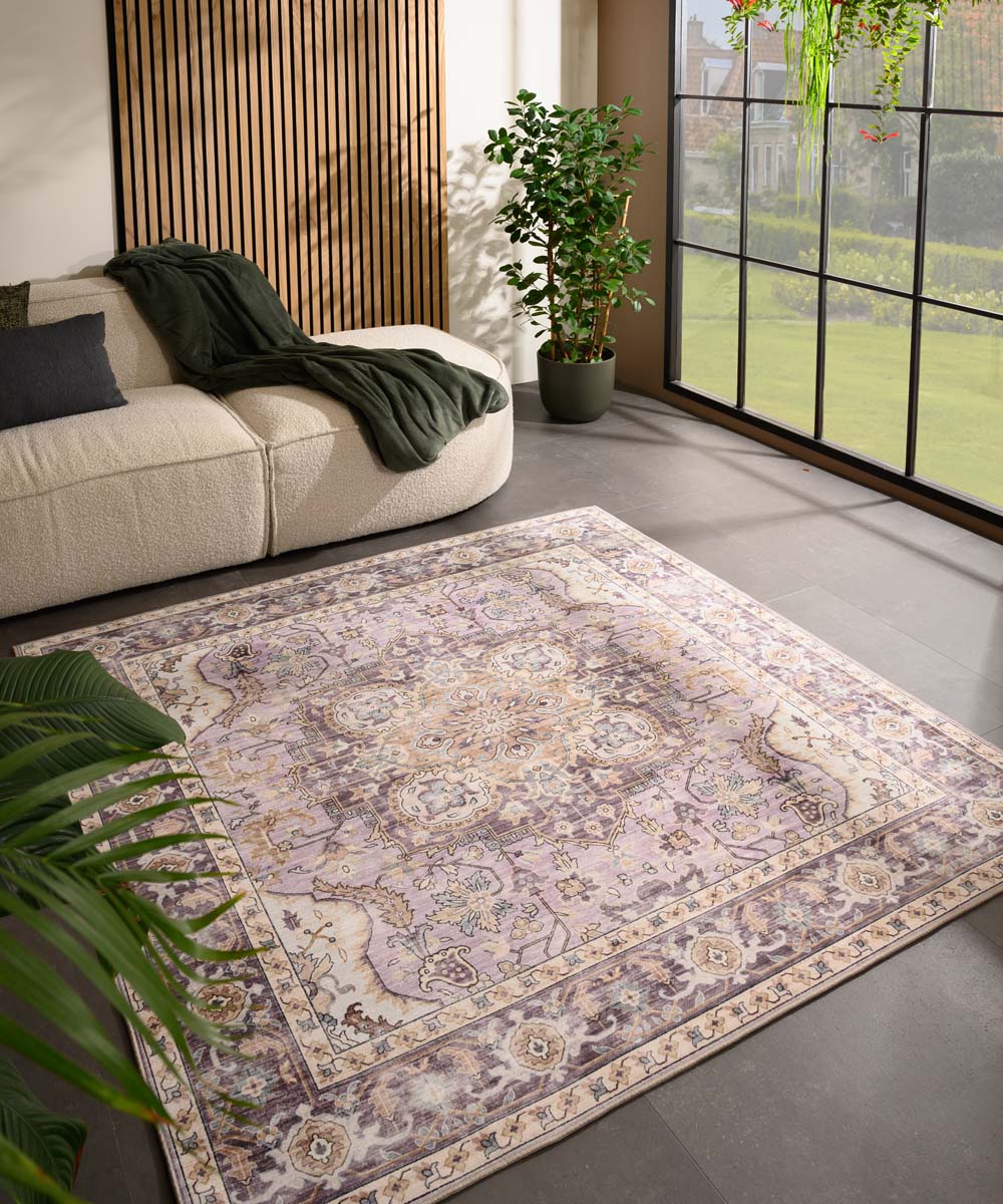 Tapis extérieur vintage carré - Valenca Fino violet/rose - sfeer Tapis extérieur vintage carré - Valenca Fino violet/rose - sfeer