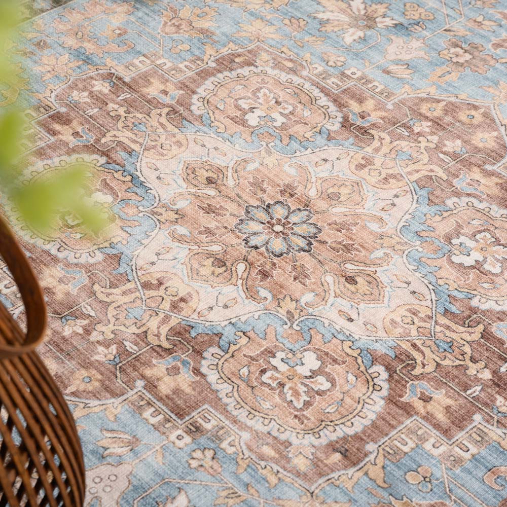 Tapis extérieur vintage ovale - Valenca Fino bleu clair Tapis extérieur vintage ovale - Valenca Fino bleu clair