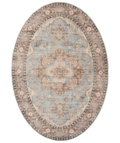 Tapis extérieur vintage ovale - Valenca Fino bleu clair - overzicht