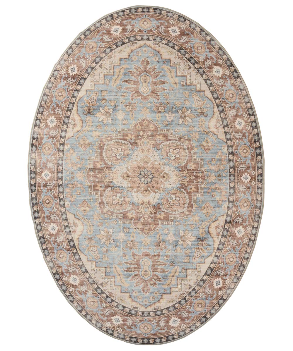 Tapis extérieur vintage ovale - Valenca Fino bleu clair - overzicht Tapis extérieur vintage ovale - Valenca Fino bleu clair - overzicht