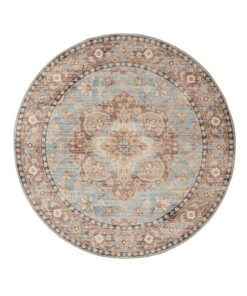 Tapis extérieur rond vintage - Valenca Fino bleu clair - overzicht