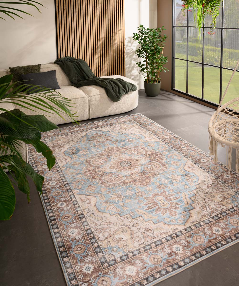 Tapis extérieur vintage - Valenca Fino bleu clair - sfeer Tapis extérieur vintage - Valenca Fino bleu clair - sfeer