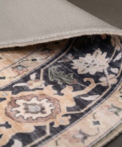 Tapis extérieur rond vintage - Valenca Fino beige/vert Tapis extérieur rond vintage - Valenca Fino beige/vert