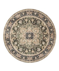 Tapis extérieur rond vintage - Valenca Fino beige/vert - overzicht, thumbnail