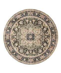Tapis extérieur rond vintage - Valenca Fino beige/vert - overzicht