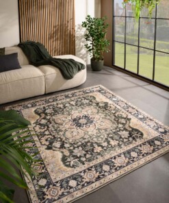 Tapis extérieur vintage carré - Valenca Fino beige/vert - sfeer