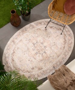 Tapis extérieur vintage ovale - Valenca Fino gris clair/beige - sfeer