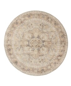 Tapis extérieur rond vintage - Valenca Fino gris clair/beige - overzicht, thumbnail
