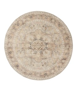 Tapis extérieur rond vintage - Valenca Fino gris clair/beige - overzicht