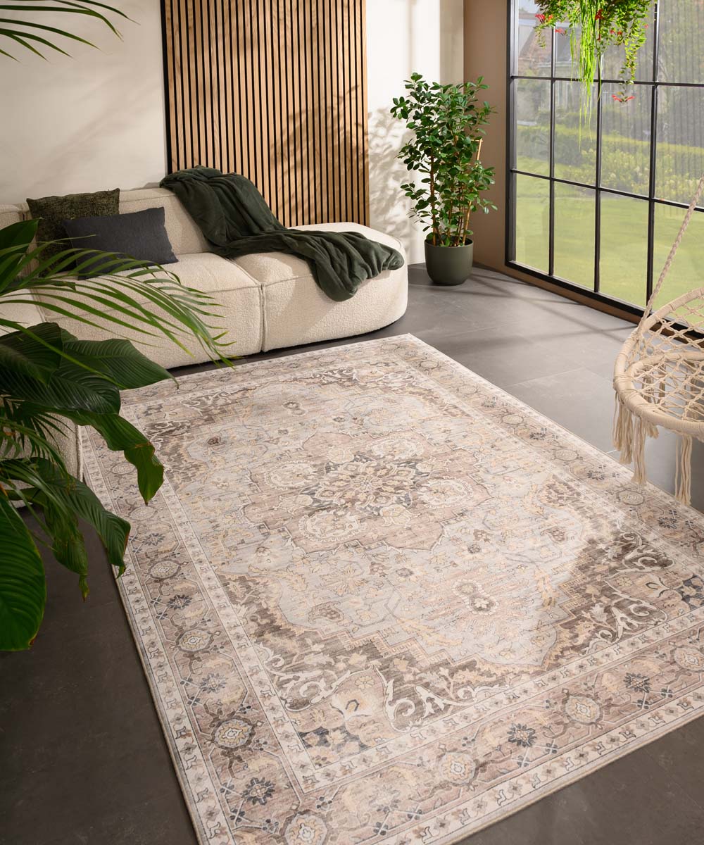 Tapis extérieur vintage - Valenca Fino gris clair/beige - sfeer Tapis extérieur vintage - Valenca Fino gris clair/beige - sfeer