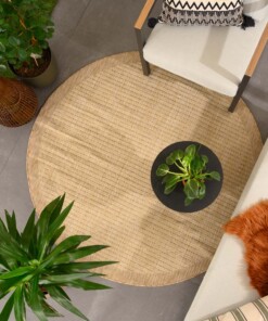 Tapis extérieur rond - Coastal beige - sfeer