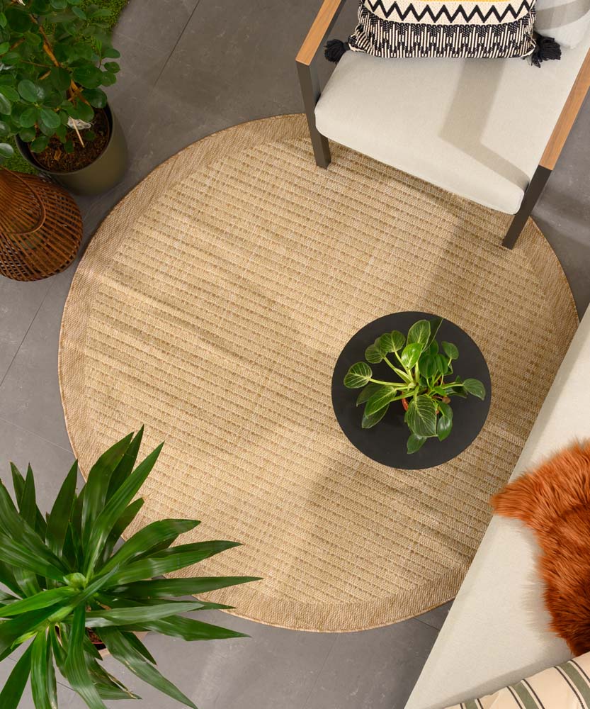 Tapis extérieur rond - Coastal beige - sfeer Tapis extérieur rond - Coastal beige - sfeer