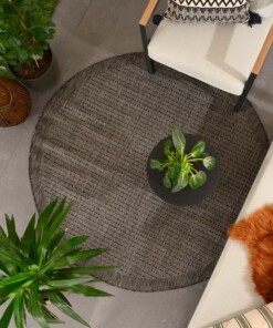 Tapis extérieur rond - Coastal noir - sfeer