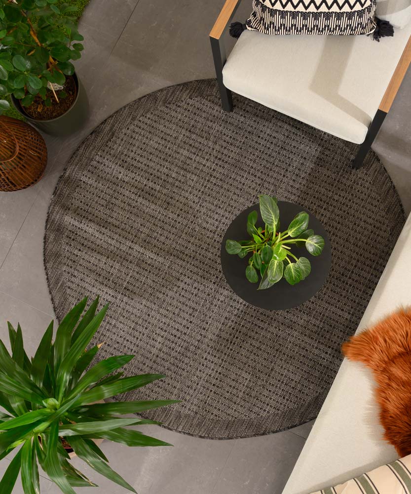 Tapis extérieur rond - Coastal noir - sfeer Tapis extérieur rond - Coastal noir - sfeer