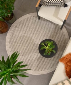 Tapis extérieur rond - Coastal gris - sfeer