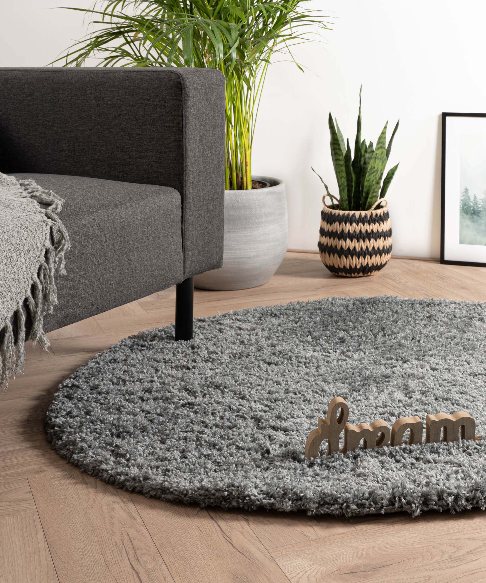 Tapis Rond poils longs Cozy Shaggy - gris - sfeer Tapis Rond poils longs Cozy Shaggy - gris - sfeer