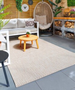 Tapis d'extérieur aspect jute - Alvra Base beige