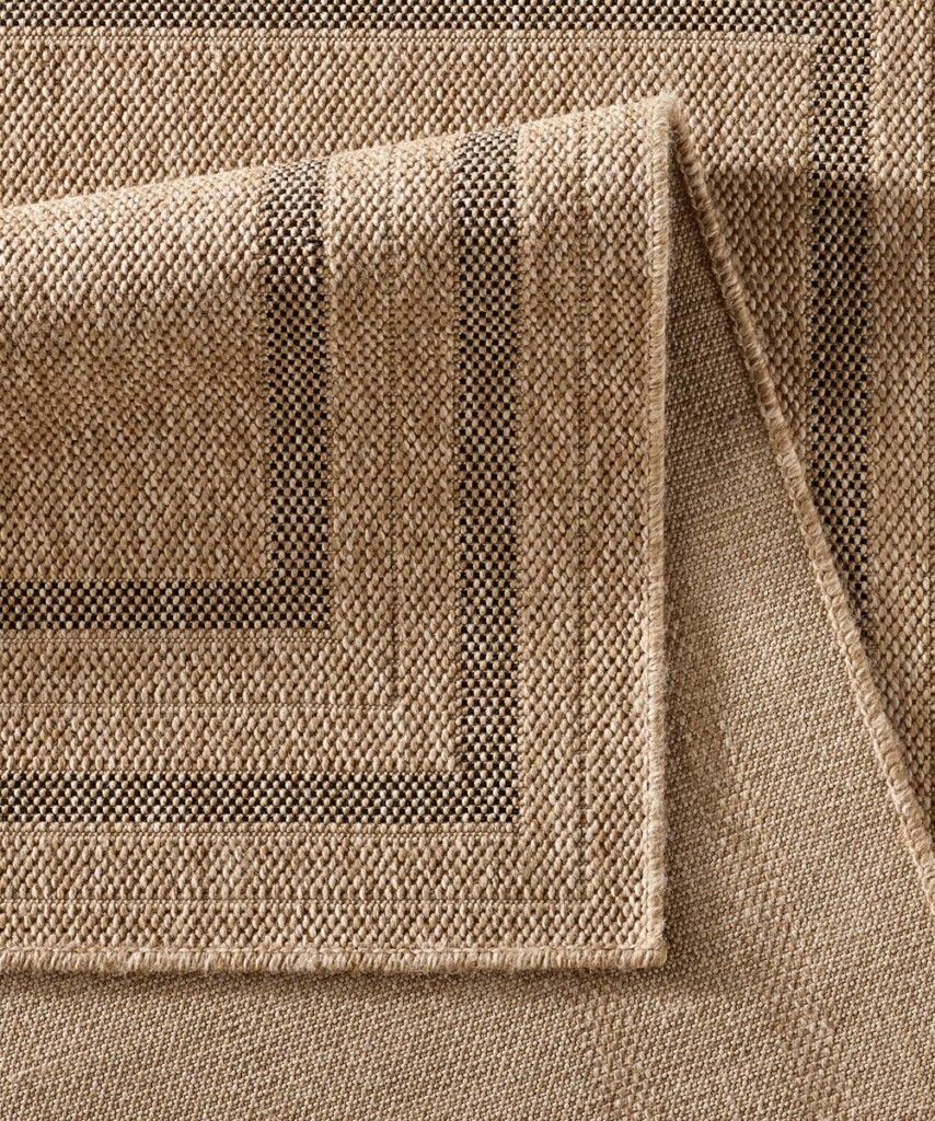Jute-buitenkleed-lijstmotief-Elara-beige-close-up-hoek