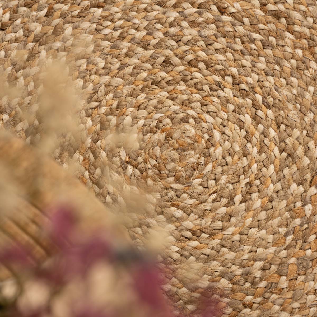 Tapis jute tressé Rond - naturel/Multi Tapis jute tressé Rond - naturel/Multi