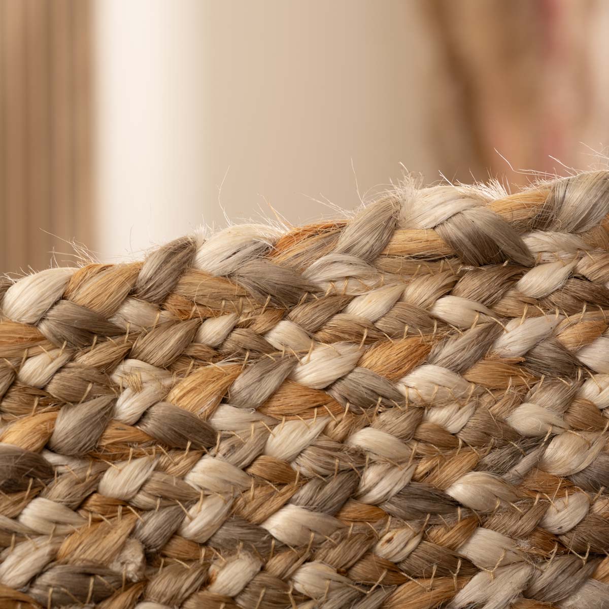 Tapis jute tressé Rond - naturel/Multi Tapis jute tressé Rond - naturel/Multi