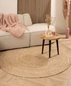 Tapis jute tressé Rond - naturel/Multi - sfeer Tapis jute tressé Rond - naturel/Multi - sfeer