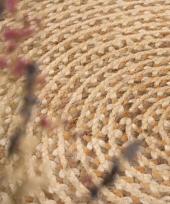 Tapis jute tressé Rond - blanc/naturel Tapis jute tressé Rond - blanc/naturel