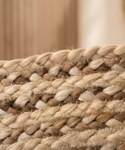 Tapis jute tressé Rond - blanc/naturel Tapis jute tressé Rond - blanc/naturel