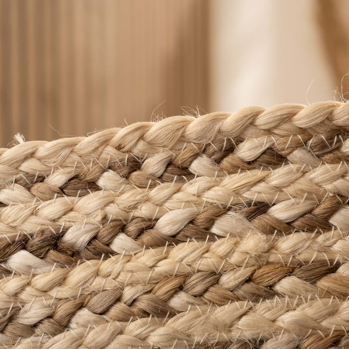 Tapis jute tressé Rond - blanc/naturel Tapis jute tressé Rond - blanc/naturel