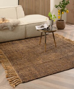 Tapis jute​ carré - Chunky marron/naturel - sfeer